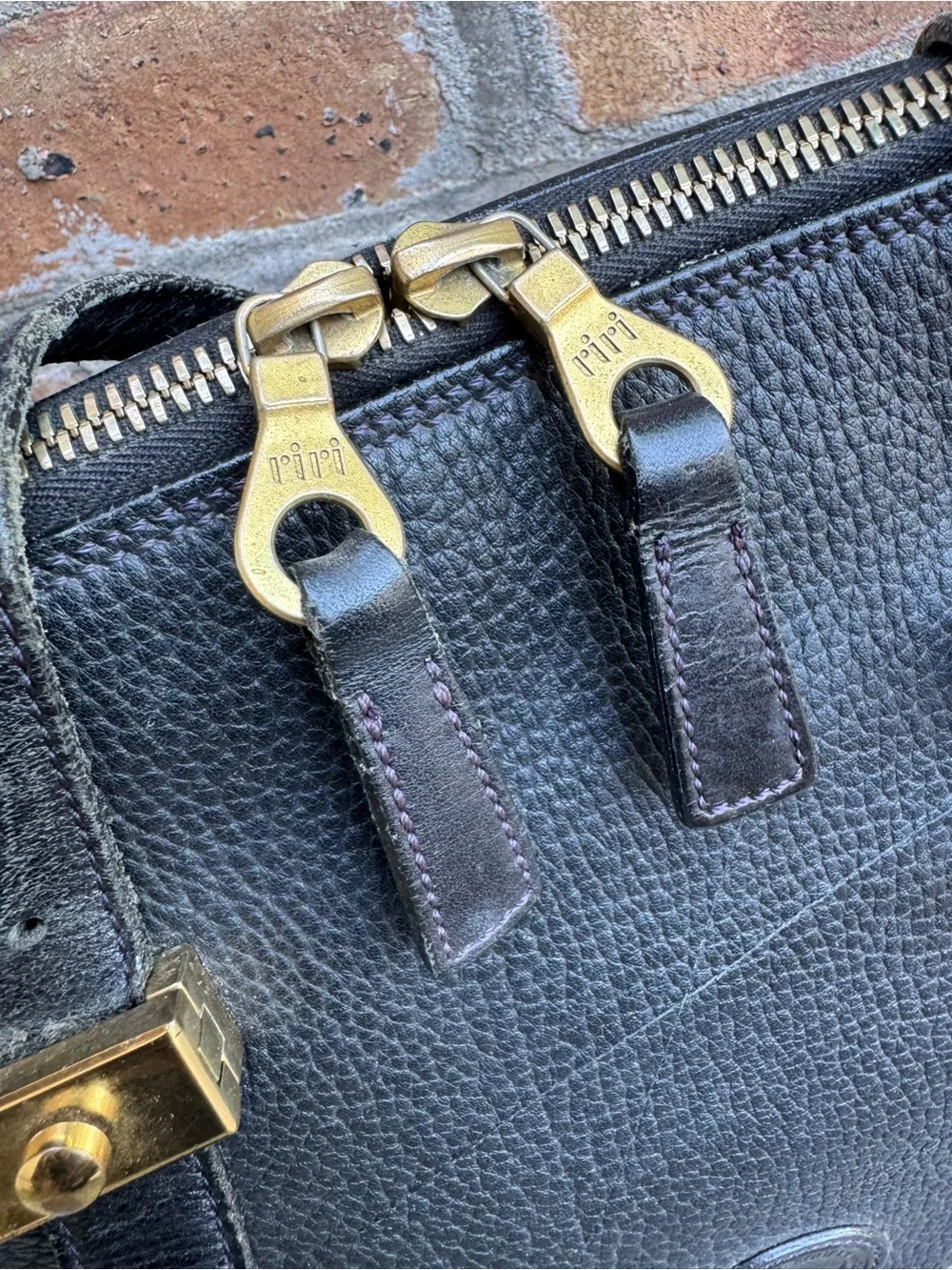 Dooney & Bourke AWL Pebble Leather Zip Top Satchel Shoulder Bag w/Flaws